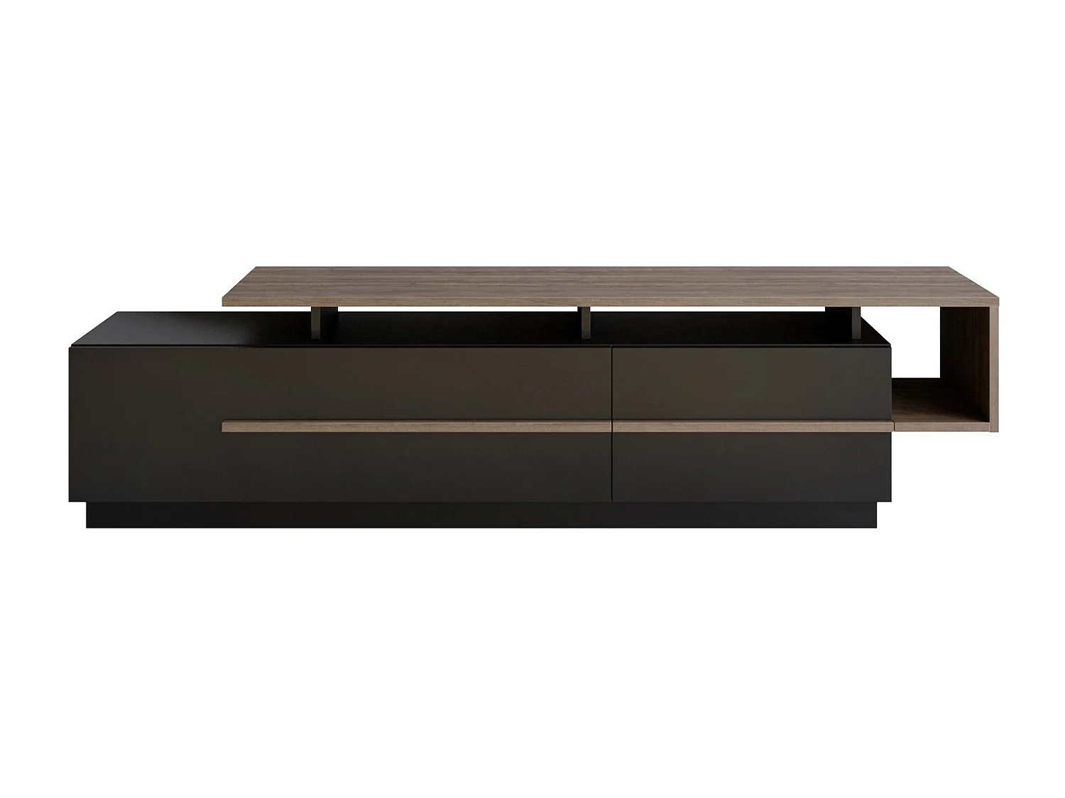 Meuble TV en bois "Basak" - 180 x 40 x 46 cm - Noir