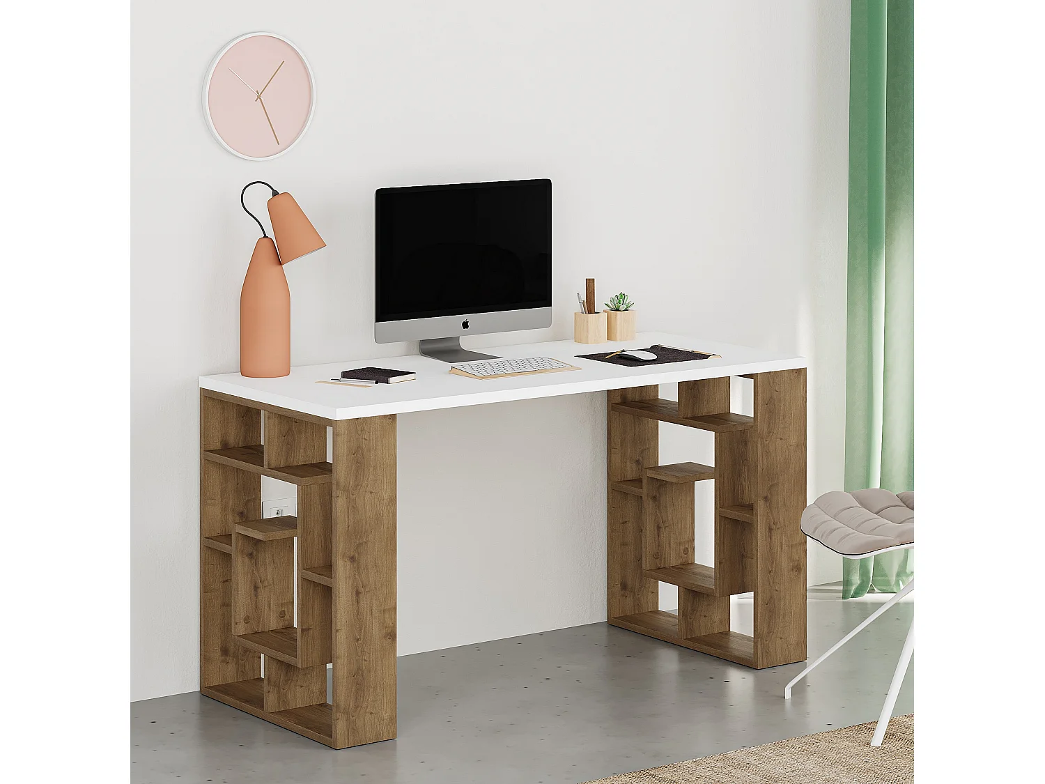 Holzschreibtisch "Maze" 140 x 60 x 75 cm - Weiß