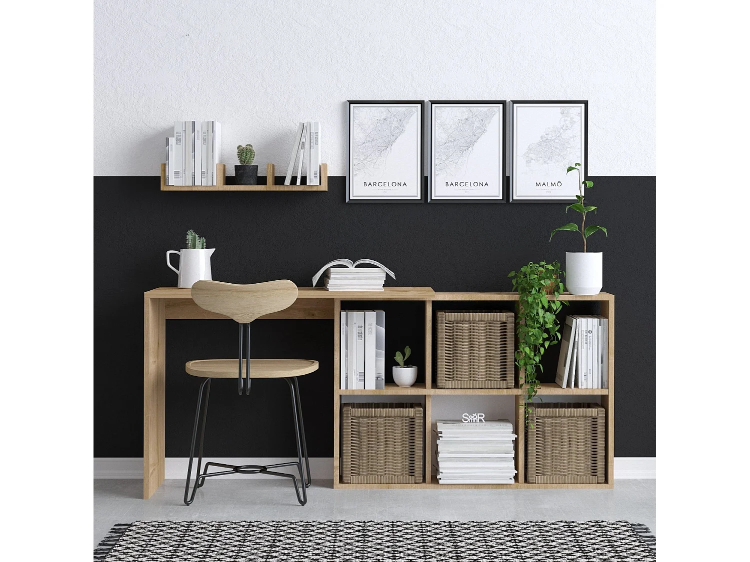 Holzschreibtisch "Blake" 74 x 45 x 145 cm - Eiche