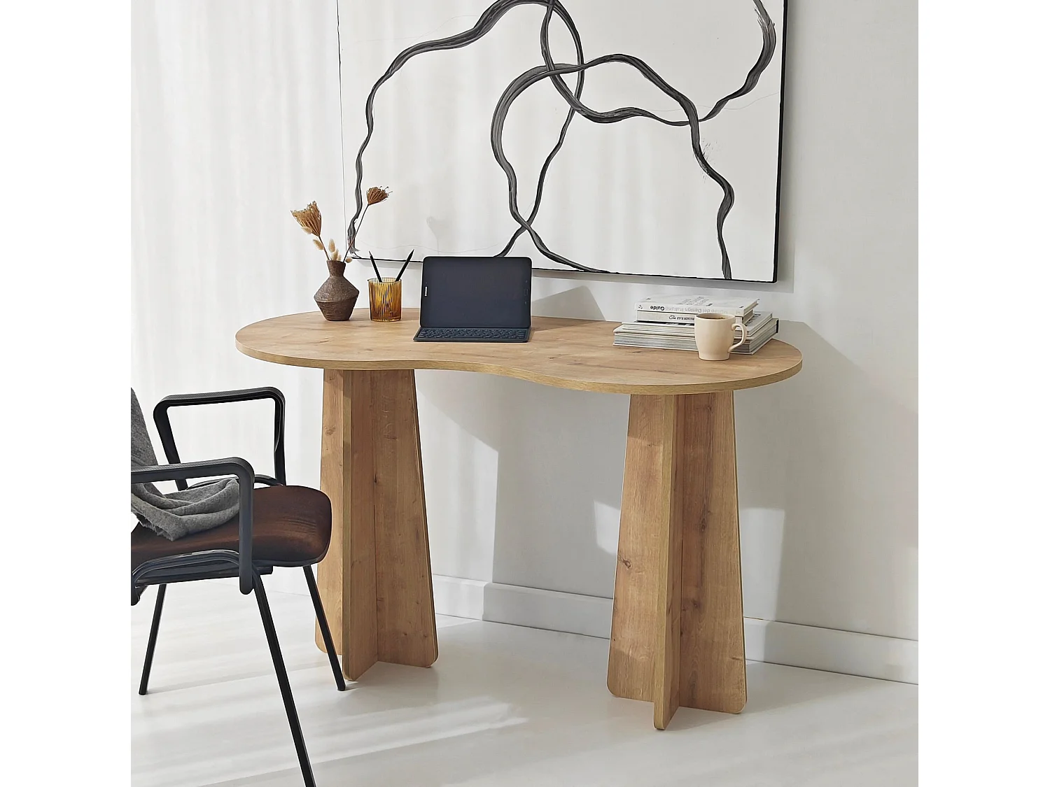 bureau en bois "infini" 120 x 60 x 75 cm - Chêne saphir