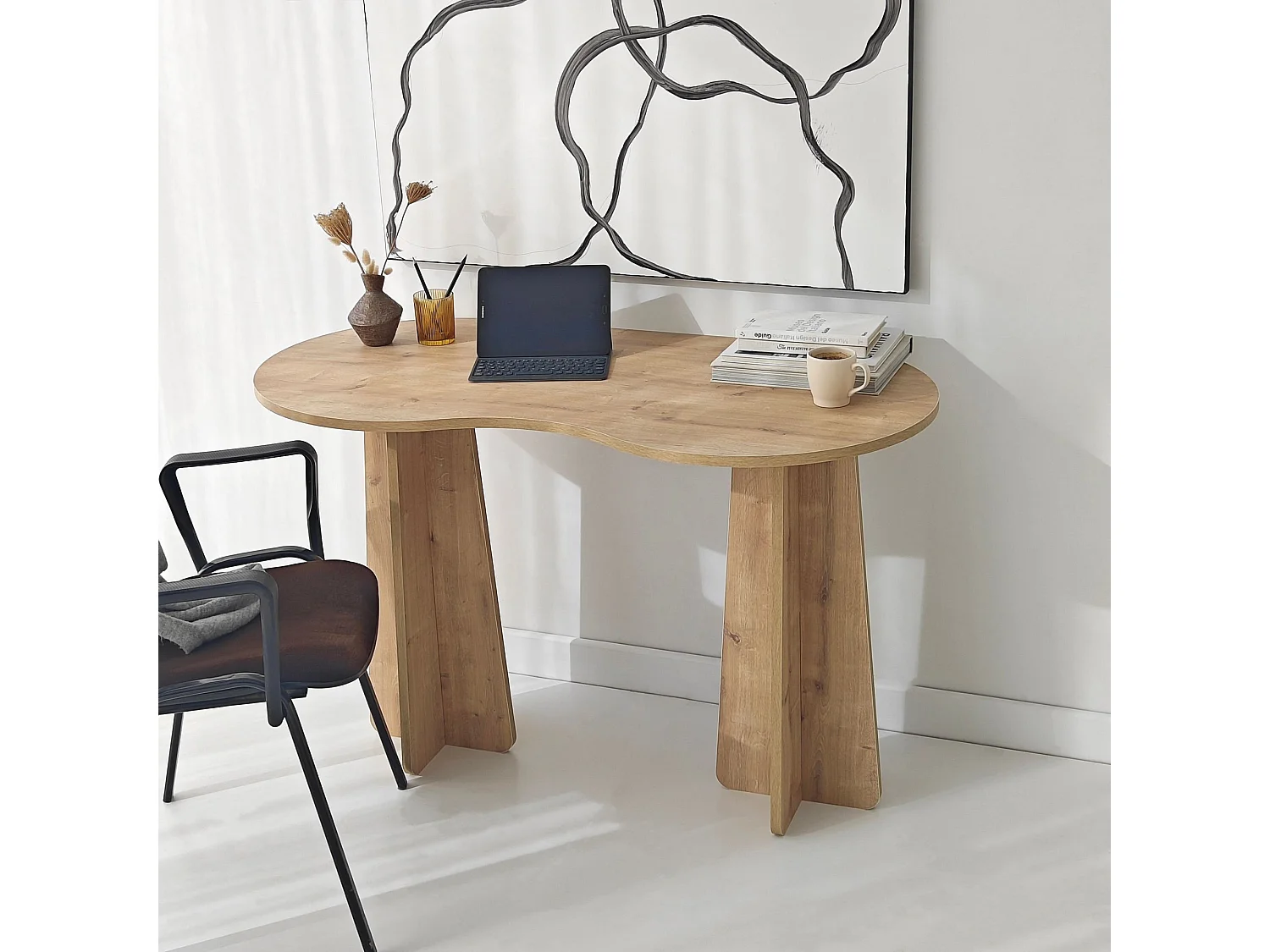 bureau en bois "infini" 120 x 60 x 75 cm - Chêne saphir