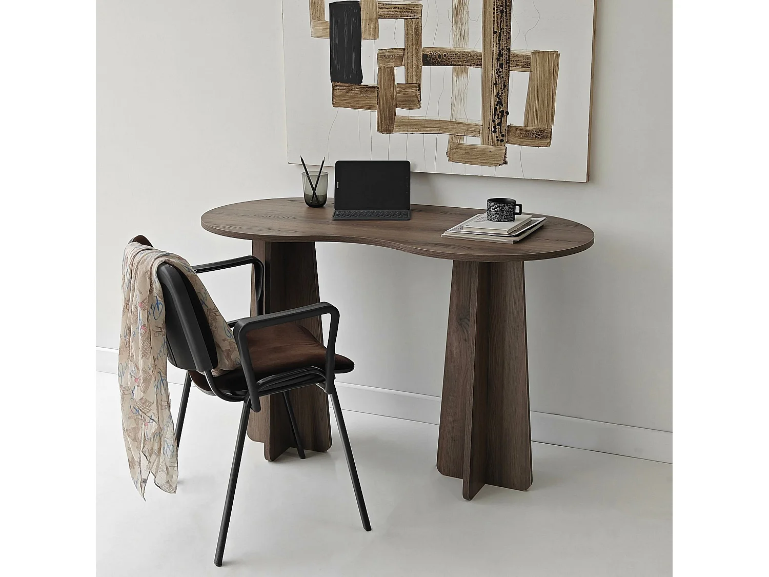 Modern Studiebord "Infini" 120x60x75 cm - Valnötsträ med Elegant Design