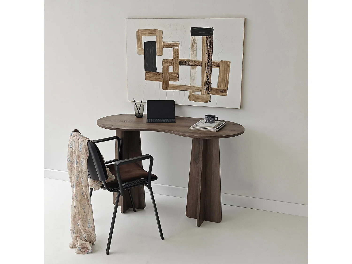 Modern Studiebord "Infini" 120x60x75 cm - Valnötsträ med Elegant Design