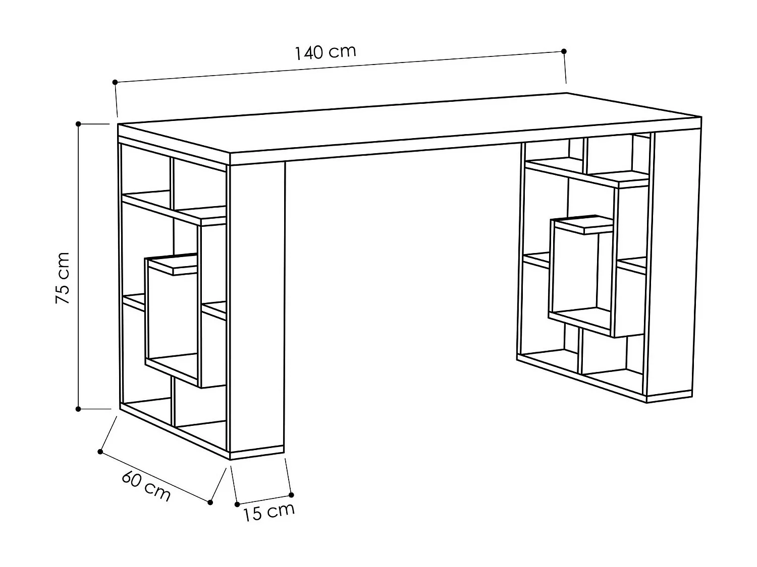 Holzschreibtisch "Maze" 140 x 60 x 75 cm - Weiß