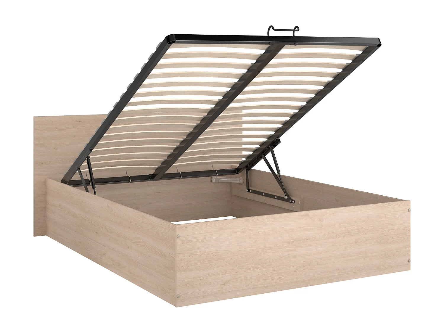 Lit coffre 140 x 190 cm - Coloris : Naturel - VELONA