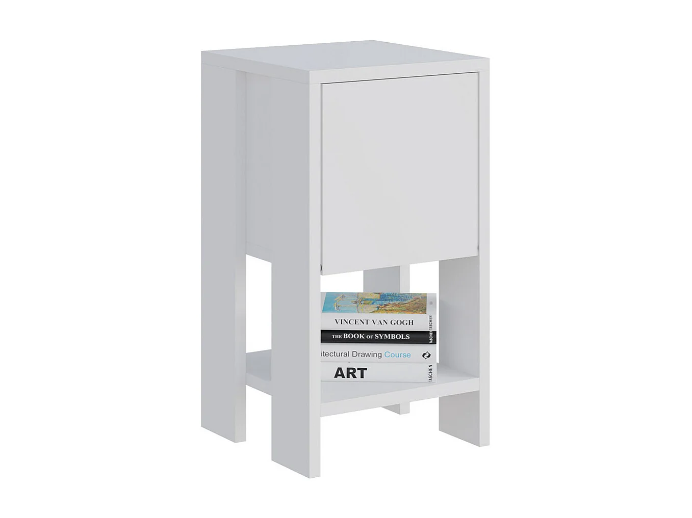 Table de chevet en bois "Ema" 30 x 30 x 55 cm - Blanc