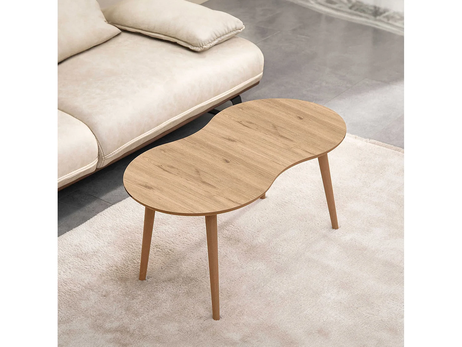 Table basse en bois "Moon" 99 x 54 x 45 cm - Chêne