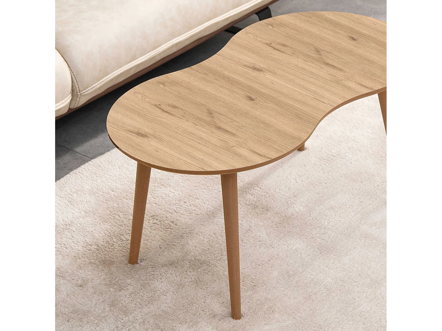 Table basse en bois "Moon" 99 x 54 x 45 cm - Chêne