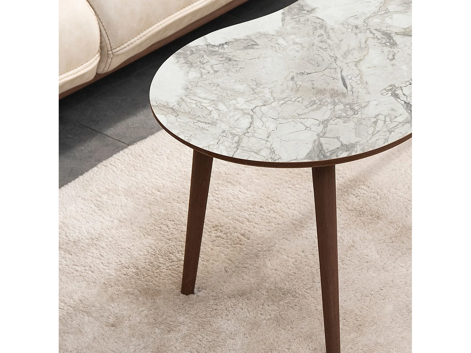 Table basse en bois "Moon" 99 x 54 x 45 cm - Blanc