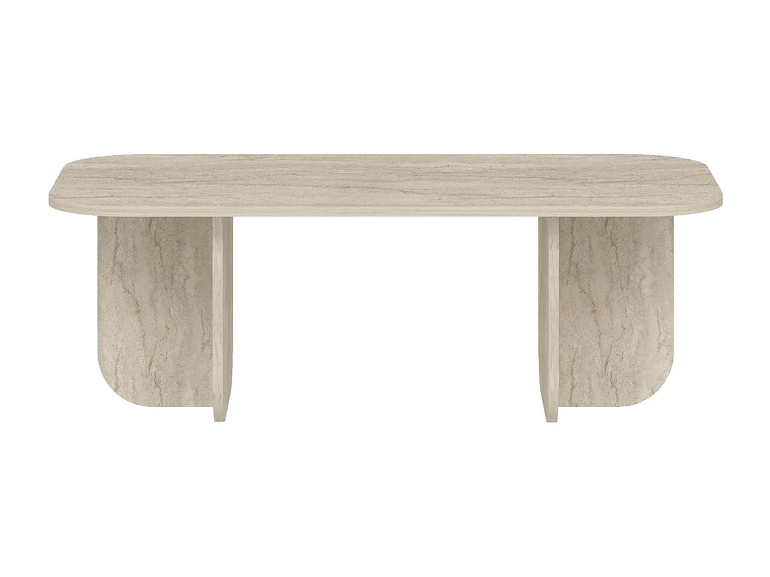 Drewniany stolik kawowy "Becaj" - 120 x 60 x 41 cm - trawertyn