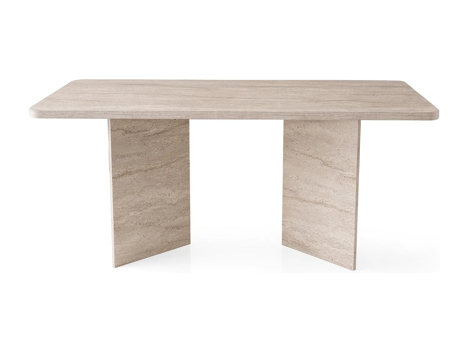 Table à manger en bois "Lizzard" 180 x 90 x 77 cm - Travertin