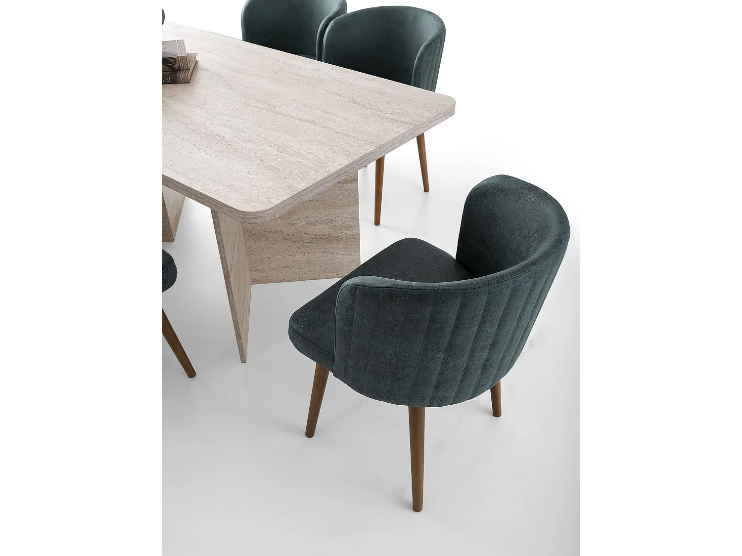 Table à manger en bois "Lizzard" 180 x 90 x 77 cm - Travertin