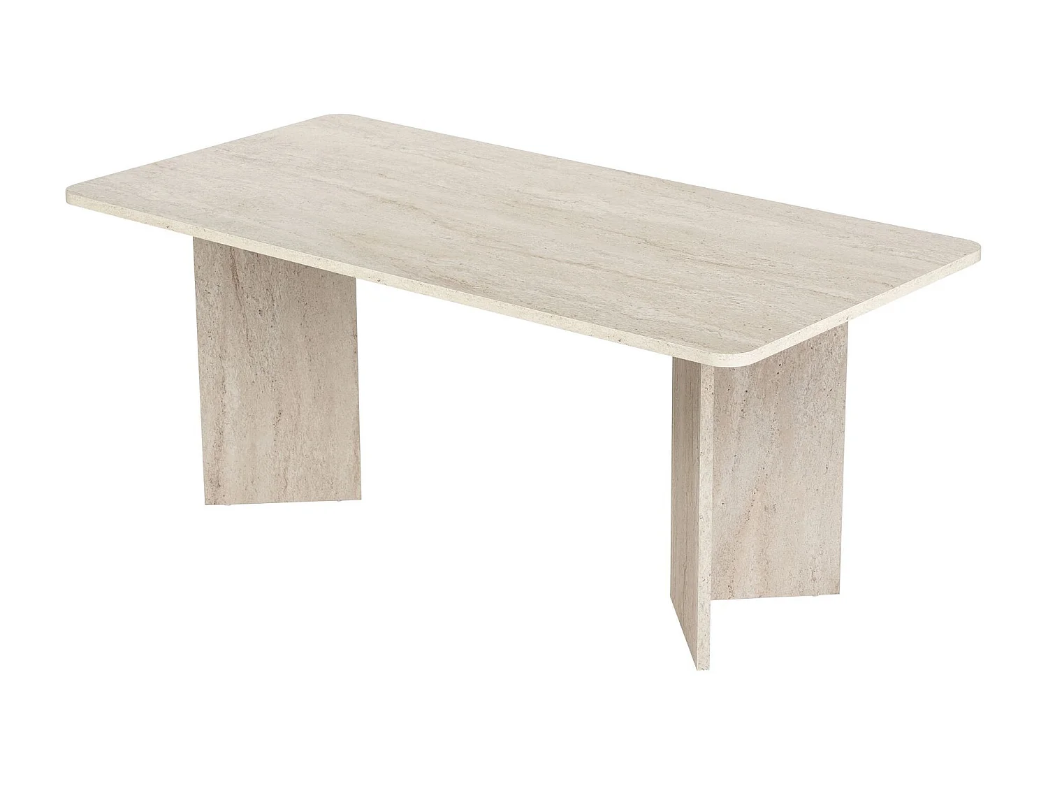 Table à manger en bois "Linza" 180 x 90 x 75 cm - Travertin