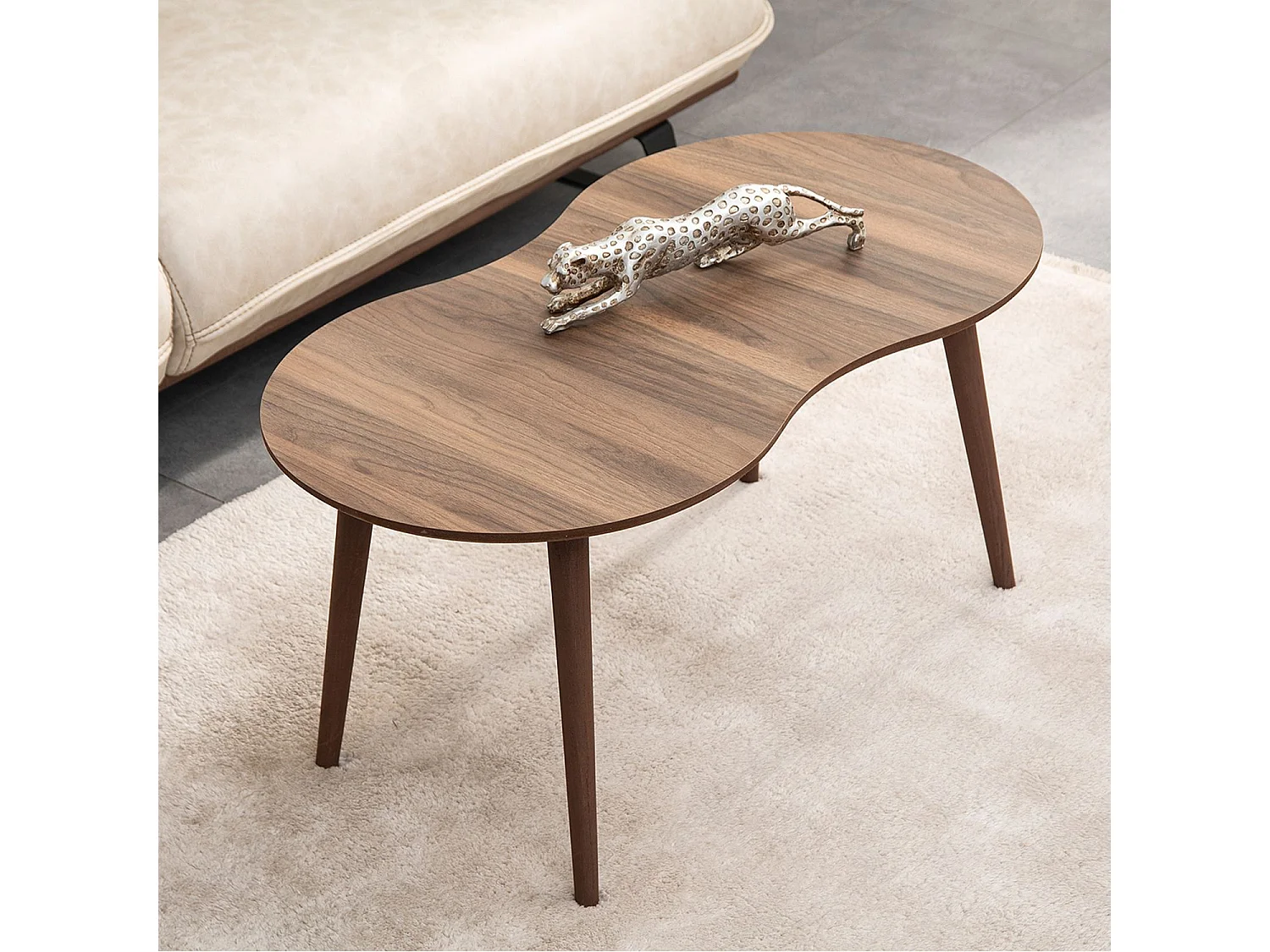 Table basse en bois "Moon" 99 x 54 x 45 cm - Noyer