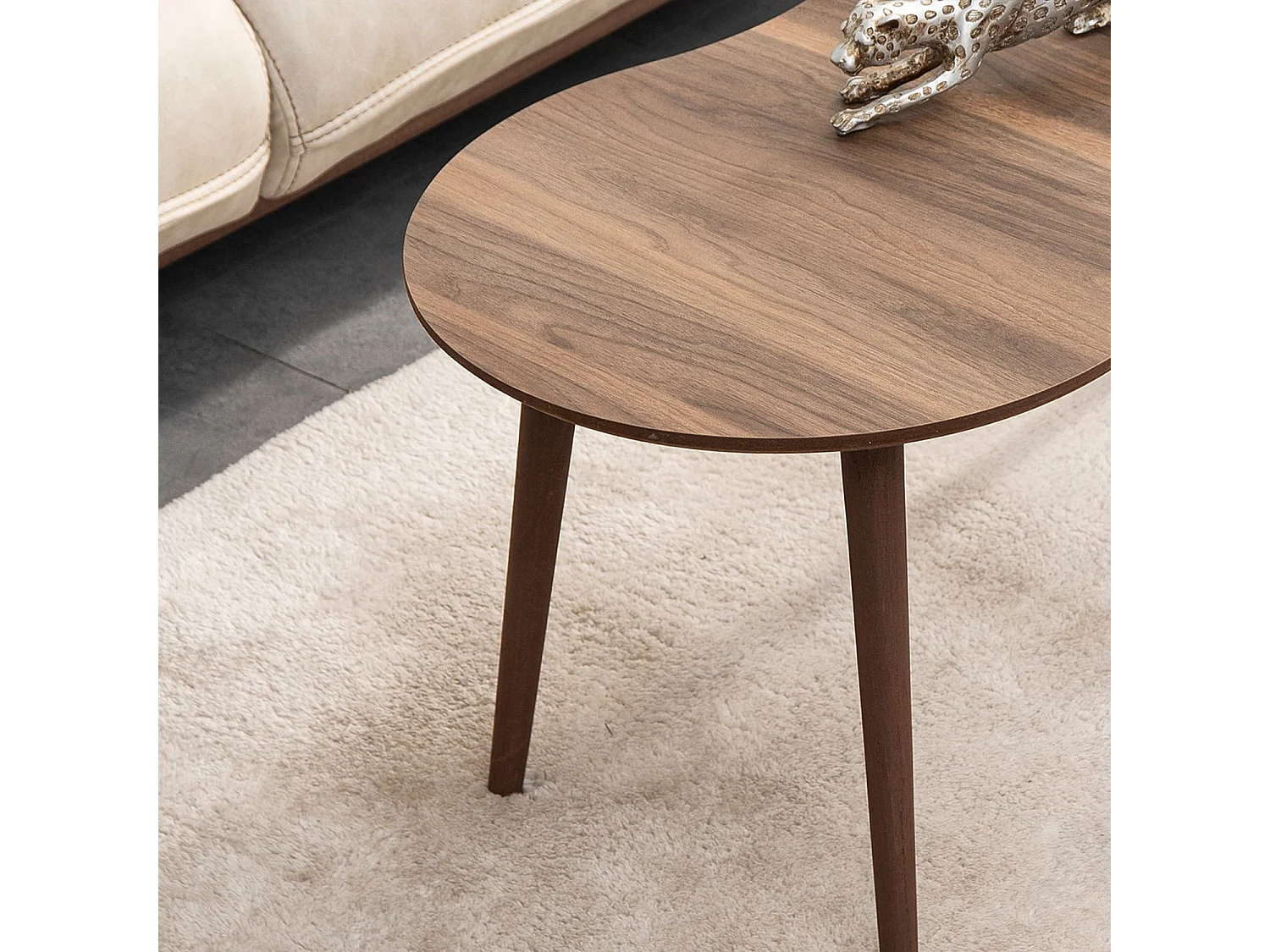 Table basse en bois "Moon" 99 x 54 x 45 cm - Noyer