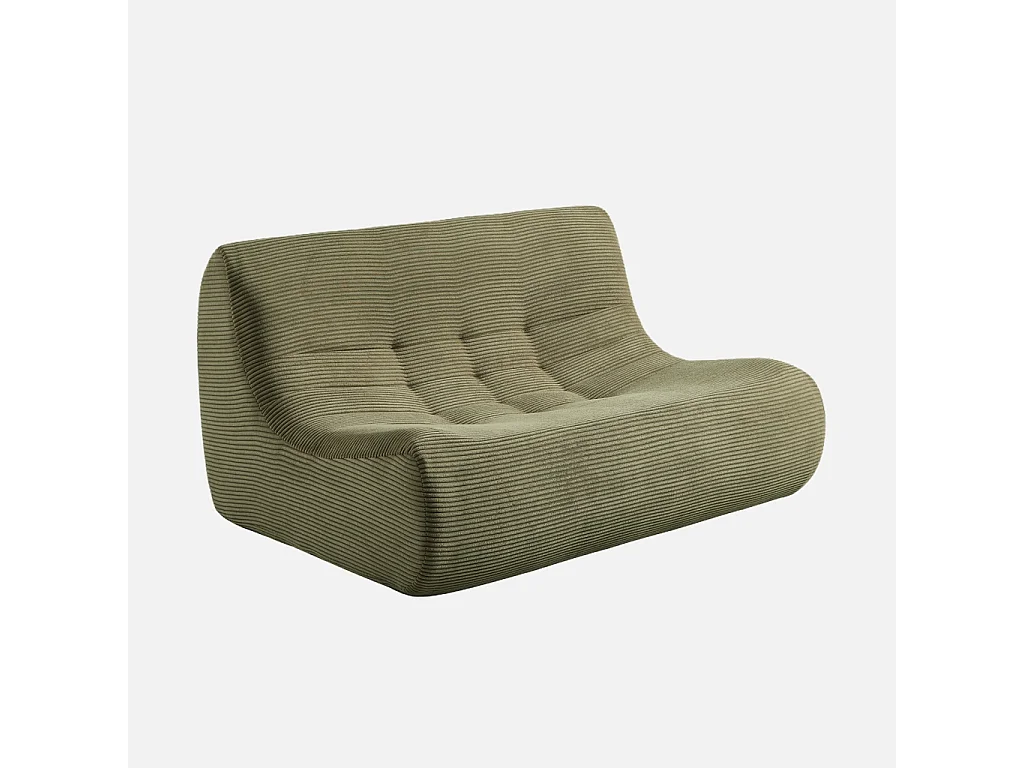 Poltrona in velluto a coste, 2 posti, verde kaki
