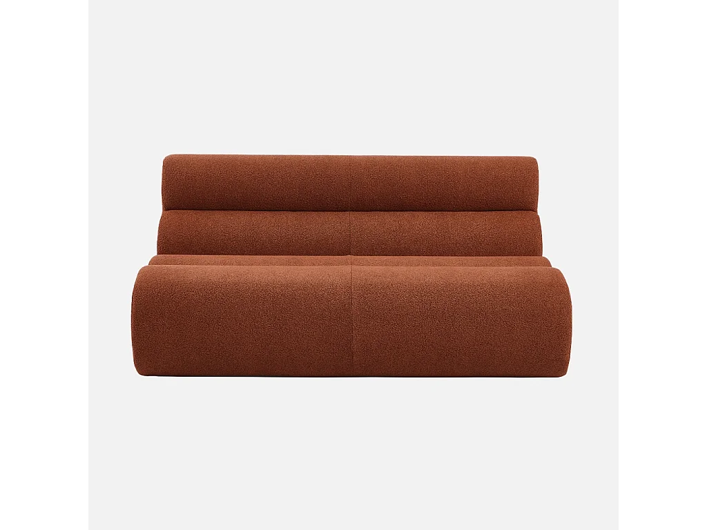 Chauffeuse bouclette texturée 2 places terracotta - Nova