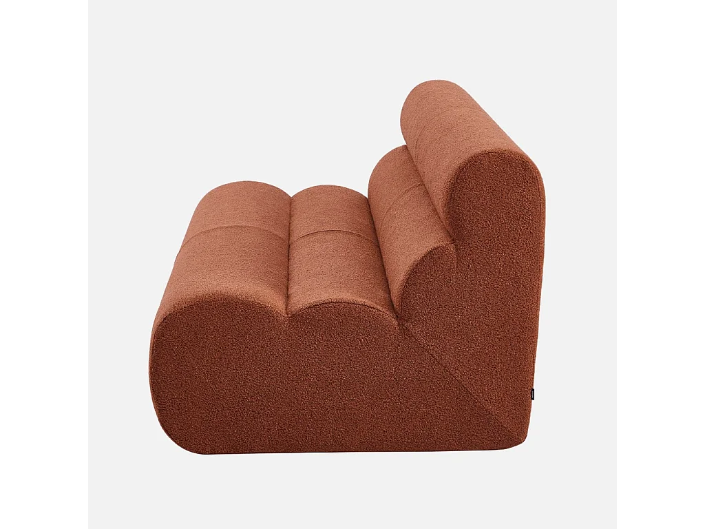 Chauffeuse bouclette texturée 2 places terracotta - Nova