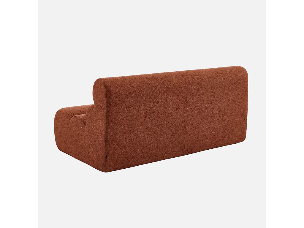Chauffeuse bouclette texturée 2 places terracotta - Nova