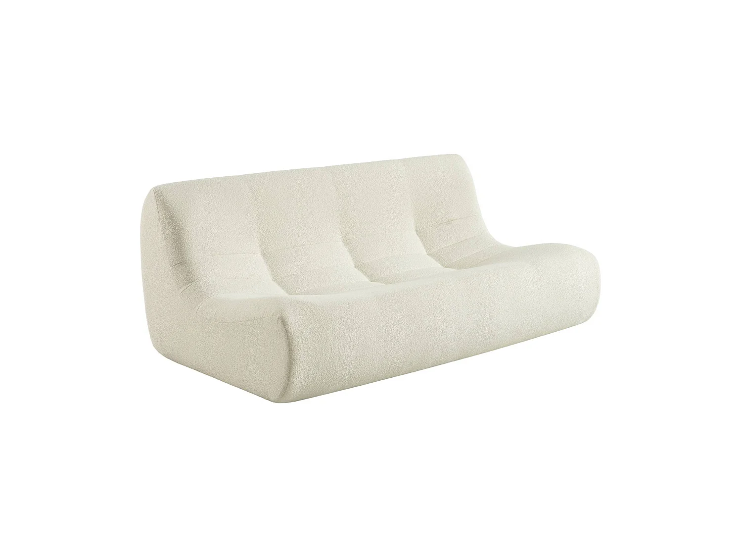 Canapé 3 places en tissu bouclette blanc SOKOL