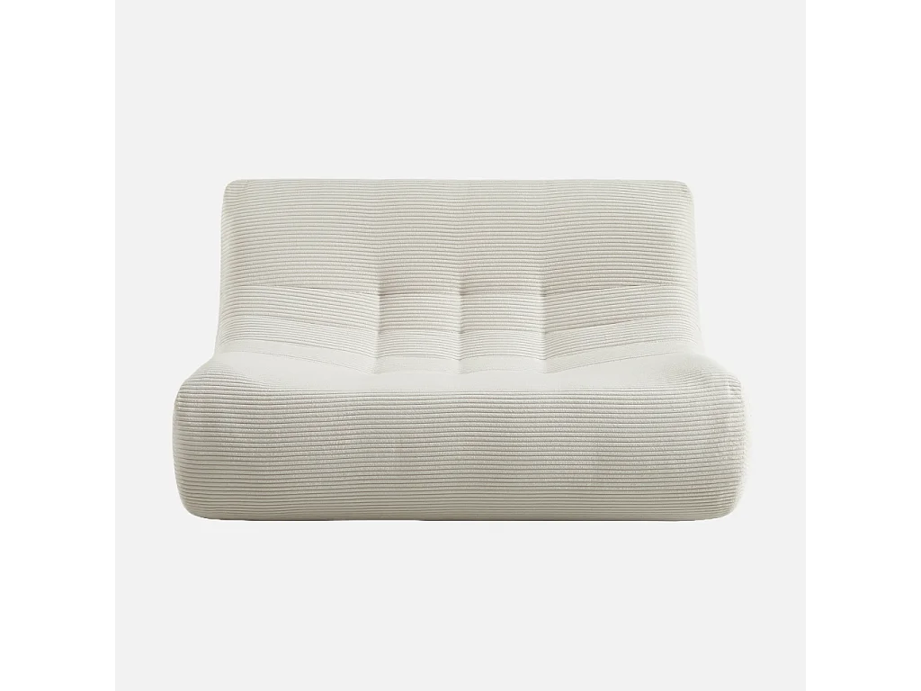 Poltrona in velluto a coste, 2 posti, crema