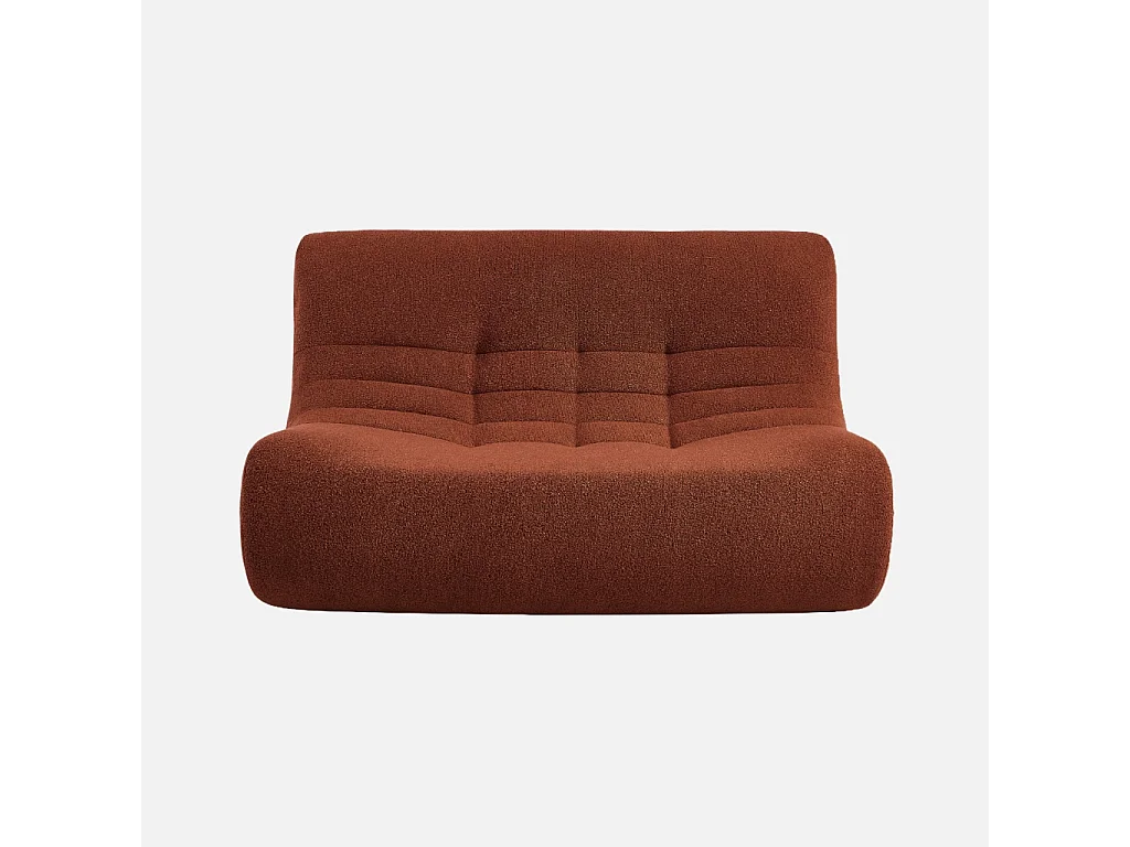 Poltrona bouclé testurizzata, 2 posti, terracotta