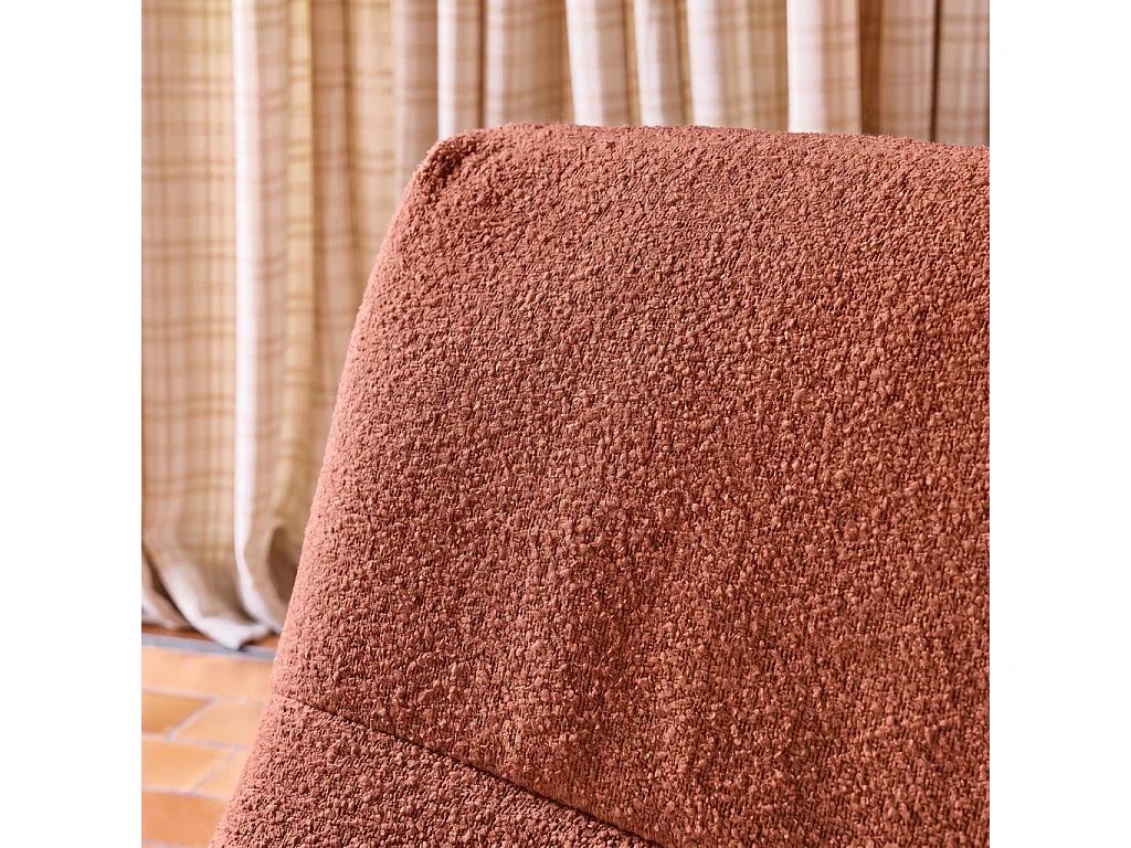 Chauffeuse bouclette texturée 2 places terracotta - Sokol