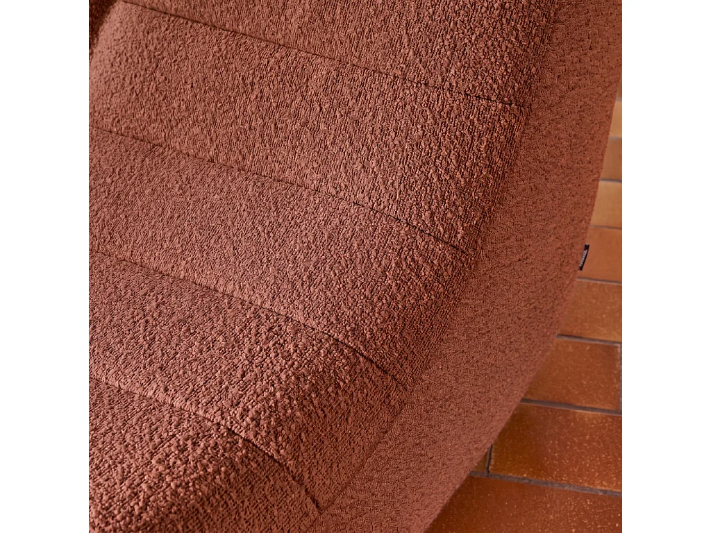 Chauffeuse bouclette texturée 2 places terracotta - Sokol