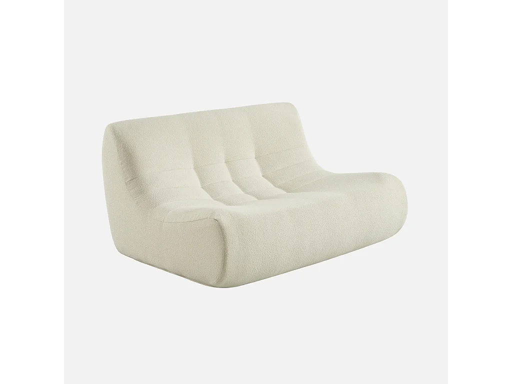 Poltrona bouclé testurizzata, 2 posti, bianco