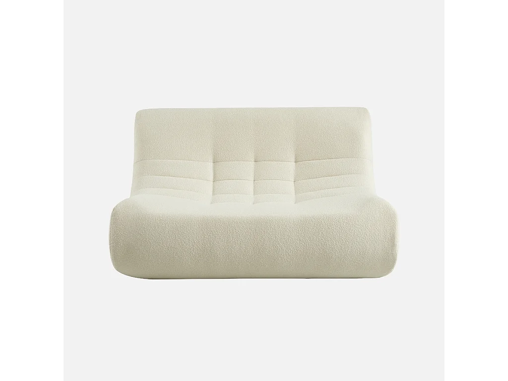 Poltrona bouclé testurizzata, 2 posti, bianco