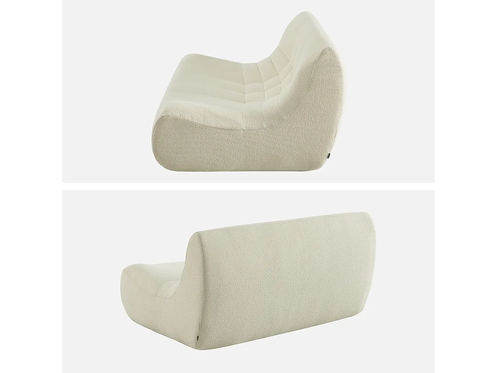 Poltrona bouclé testurizzata, 2 posti, bianco