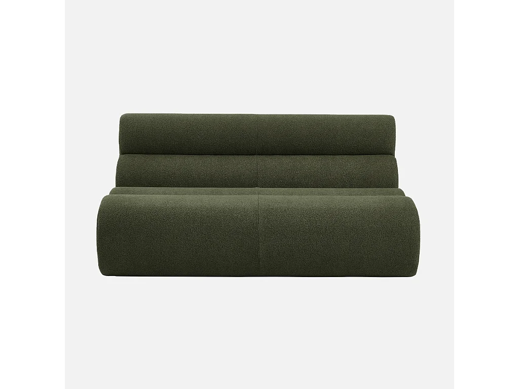 Chauffeuse bouclette texturée 2 places kaki - Nova