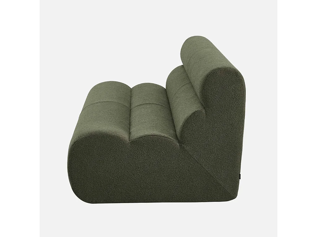 Chauffeuse bouclette texturée 2 places kaki - Nova