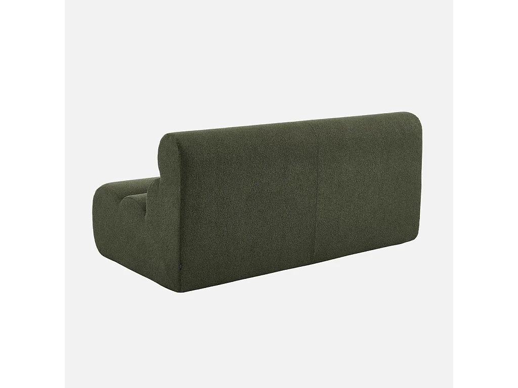 Chauffeuse bouclette texturée 2 places kaki - Nova