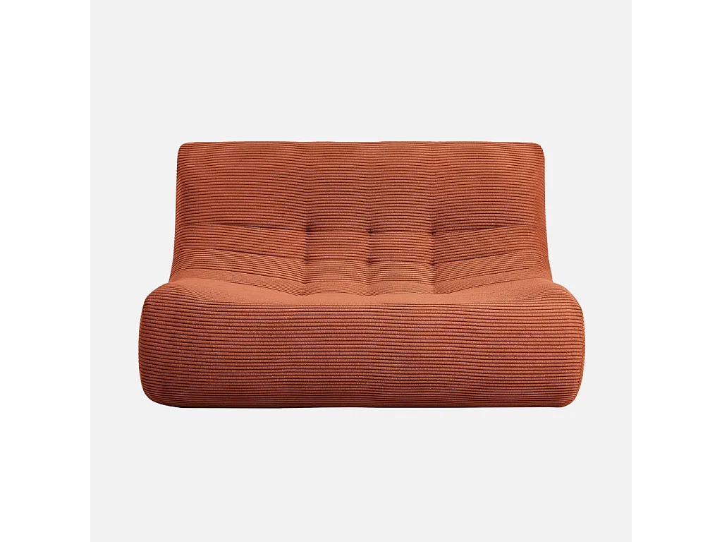 Poltrona in velluto a coste, 2 posti, terracotta