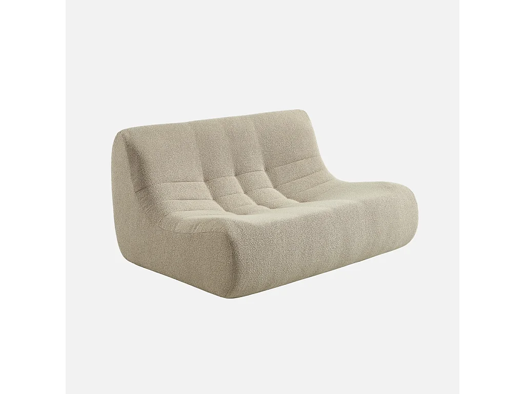 Poltrona bouclé testurizzata, 2 posti, beige