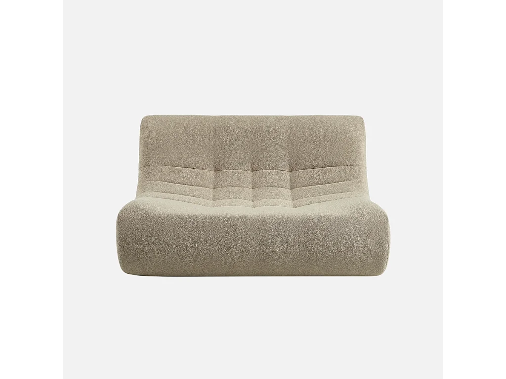 Poltrona bouclé testurizzata, 2 posti, beige