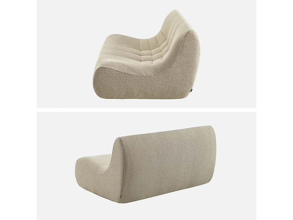 Poltrona bouclé testurizzata, 2 posti, beige