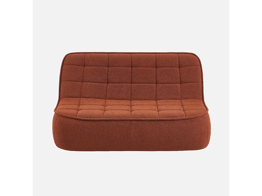 Poltrona in bouclé testurizzato, 2 posti, terracotta