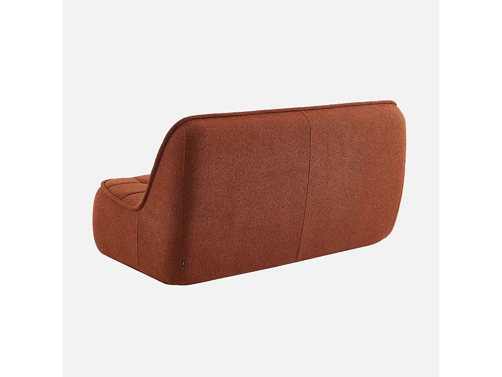 Poltrona in bouclé testurizzato, 2 posti, terracotta