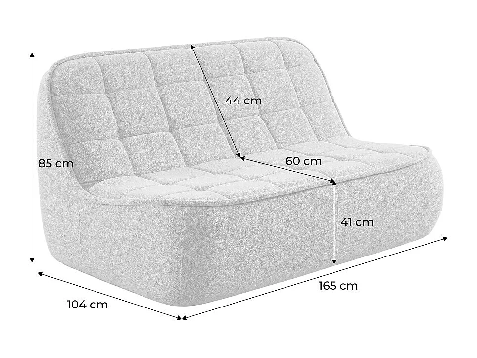 Poltrona in bouclé testurizzato, 2 posti, terracotta