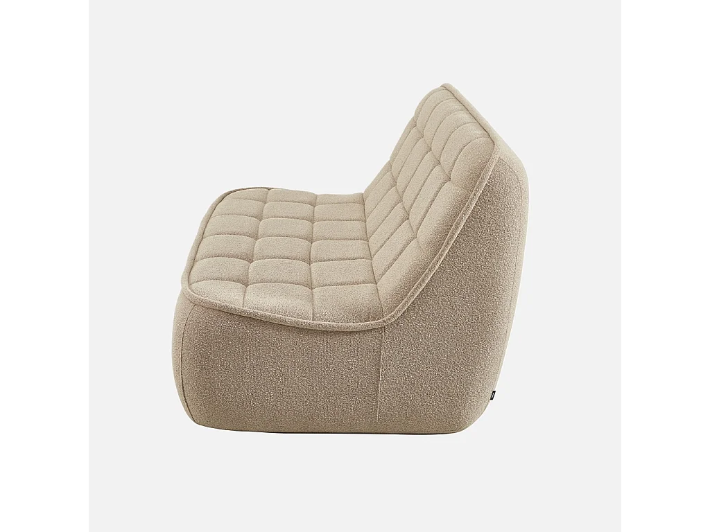 Poltrona in bouclé testurizzato, 2 posti, beige