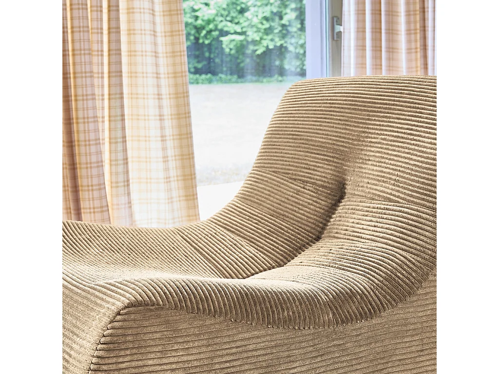 Poltrona in velluto a coste, 3 posti, beige scuro
