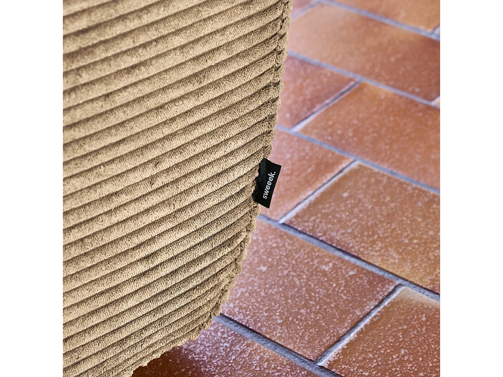 Poltrona in velluto a coste, 3 posti, beige scuro