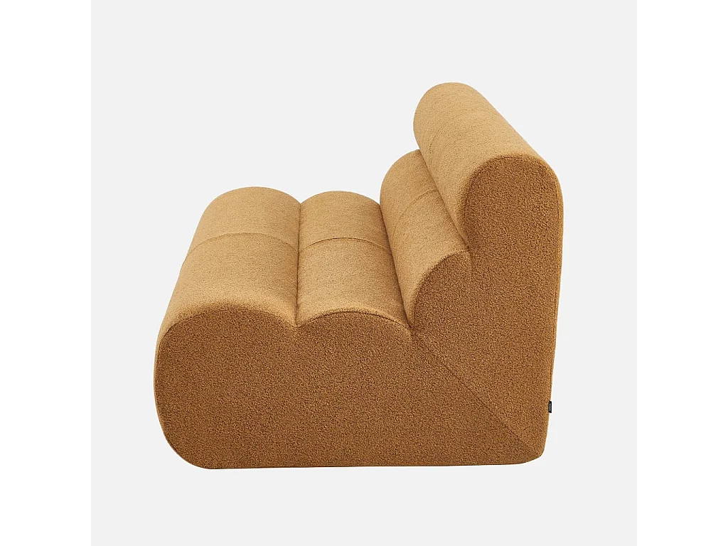 Chauffeuse bouclette texturée 2 places moutarde - Nova