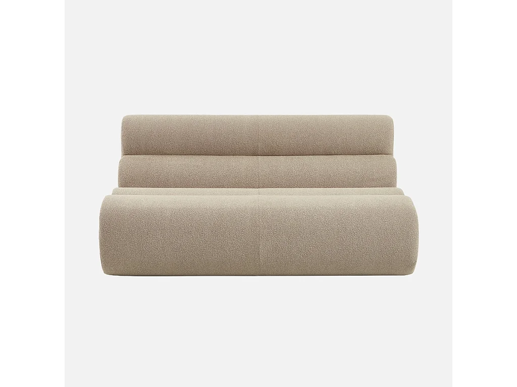 Chauffeuse bouclette texturée 2 places beige - Nova