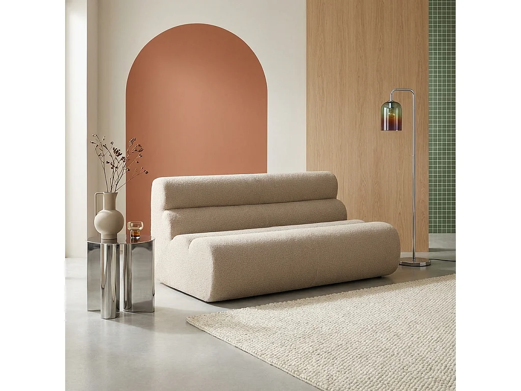 Sillón borreguito texturizado, 2 plazas beige