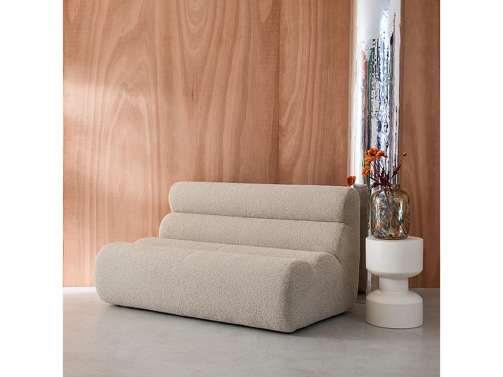 Sillón borreguito texturizado, 2 plazas beige