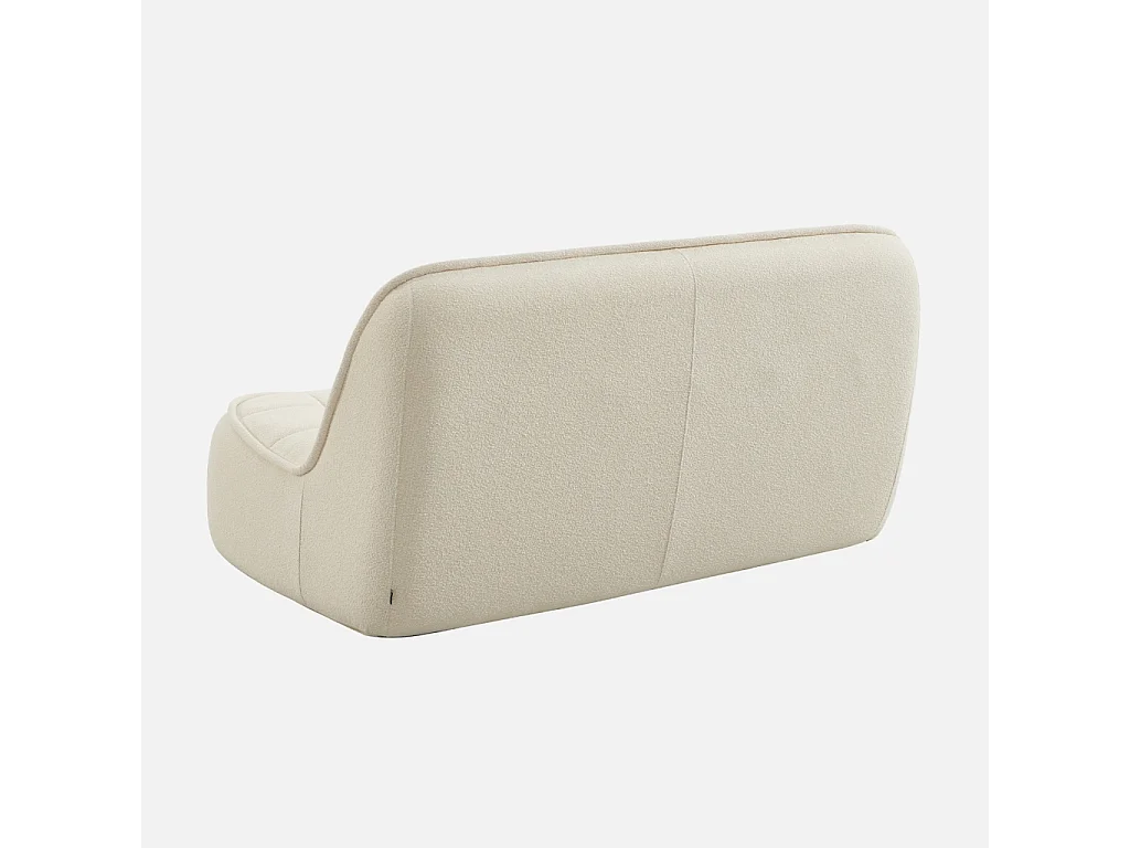 Poltrona in bouclé testurizzato, 2 posti, bianco sporco