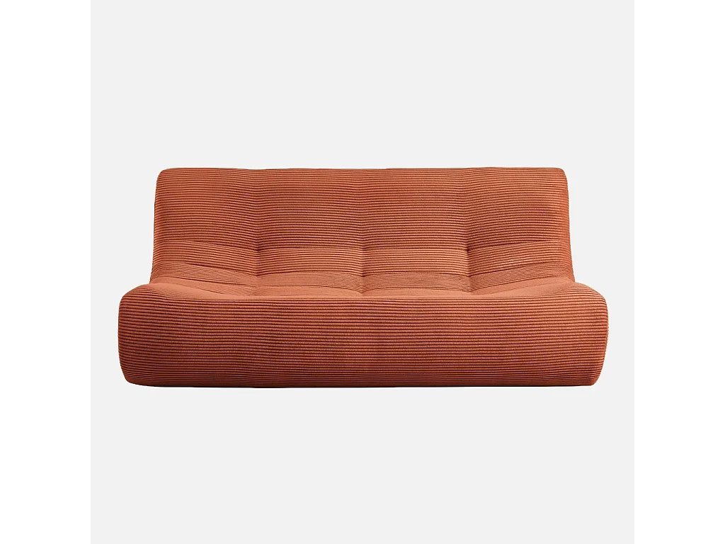 Poltrona in velluto a coste, 3 posti, terracotta